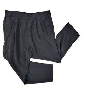 80's Maggie Lawrence Womens Tapered Black Pull on  Pants Size Pleated Mom